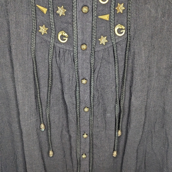 Pretty Angel Bejeweled Witch Core Gothic Tunic Dress with Charms/Tassels size L - Picture 5 of 6